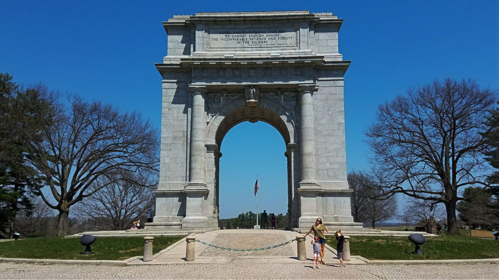 Valley Forge Park with kids - Valley Forge Memorial Arch
