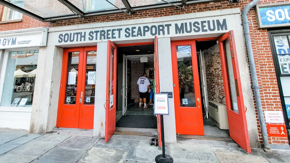 free things to do in new york city - entrance to the south street seaport museum