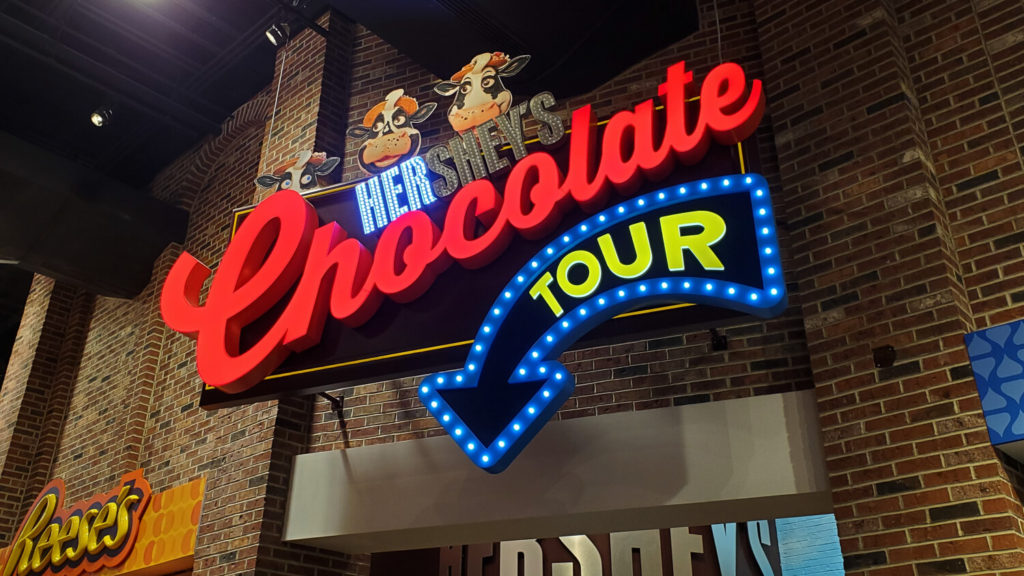 Hershey's Chocolate Tour Sign at Chocolate World