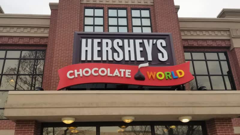 Hershey's Chocolate World in Pennsylvania Entrance Sign