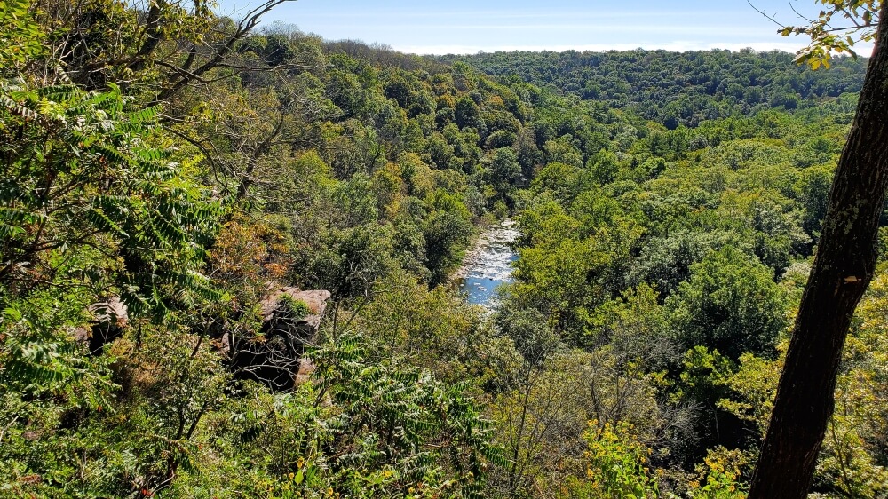 Family-Friendly hikes near Philadelphia. View of the Tohickon Creek from the High Rocks Trail.
