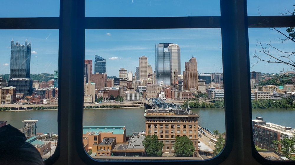Looking out at Pittsburgh from the Monongahela Incline