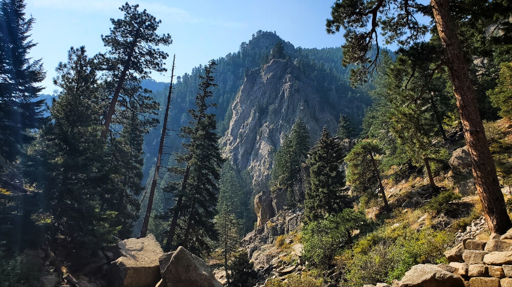 View of Boulder Canyon from Boulder Falls hike trail