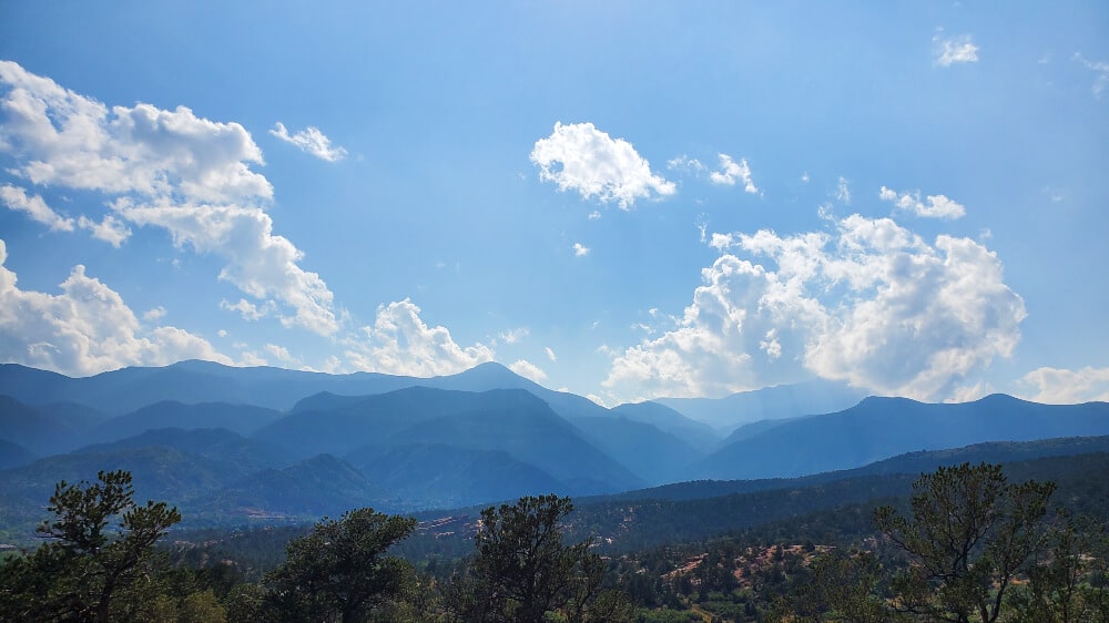 Garden of the Gods Hikes for Families -  View of Pikes Peak