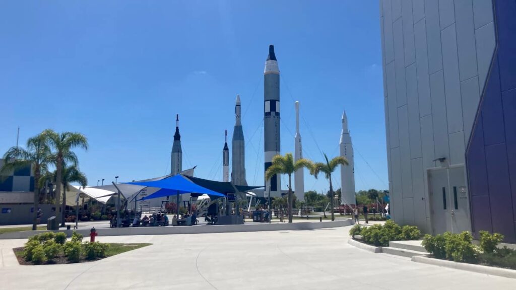 View of rockets at Kennedy Space Center