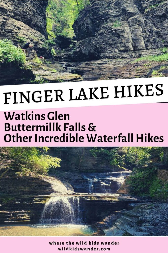 Incredible waterfall hikes in the Finger Lakes including Watkin Glen and Buttermilk Falls. and other amazing trails near Seneca Lake and Cayuga Lake