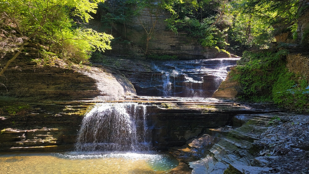 buttermilk falls in Ithaca -  gorge trail waterfall