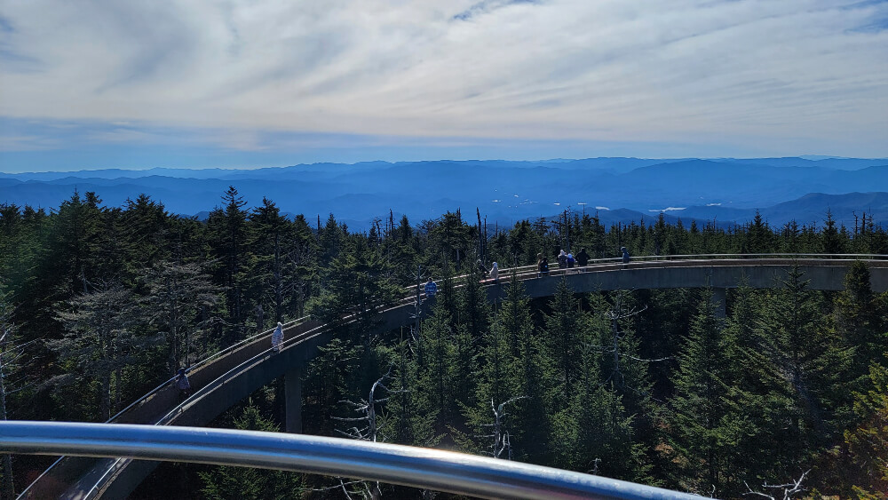 Ramp to top of Clingmans Dome Observation Tower at end of Clingmans Dome Hike