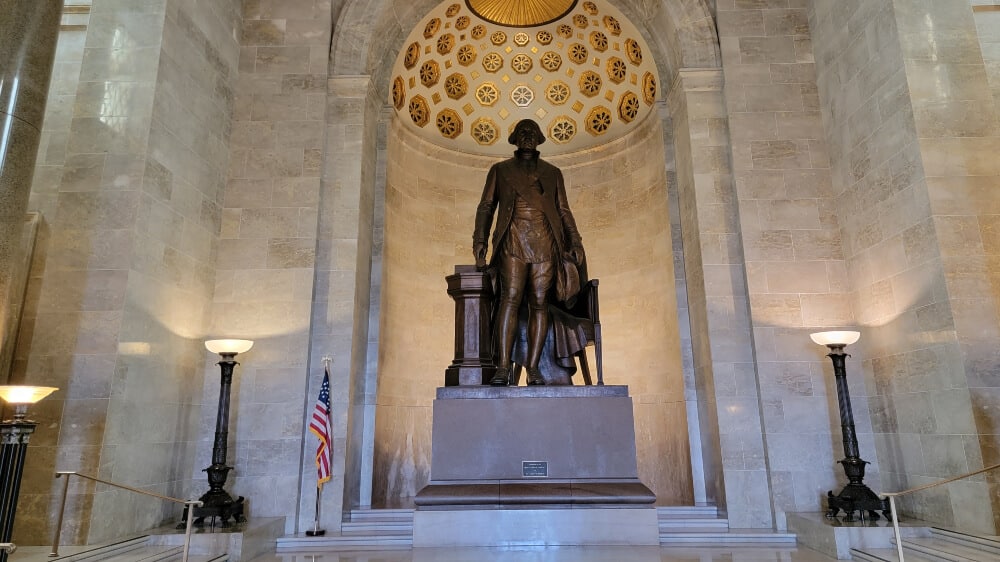 Inside the George Washington Masonic Memorial, statue of George Washington