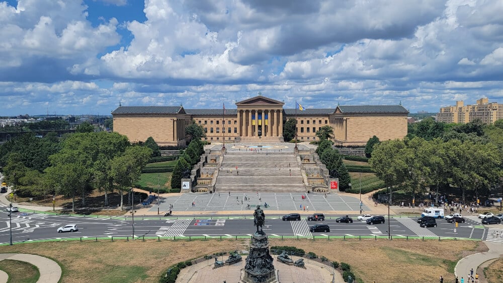 View of the Rocky Steps at the Philadelphia Museum of Art 