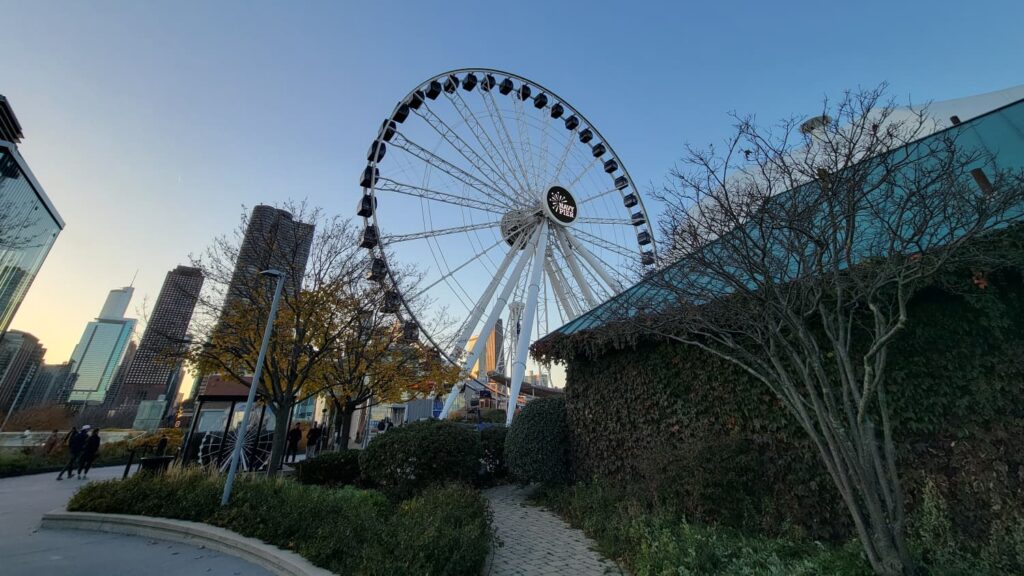 View of Centennial Wheel at the Navy Pier in Chicago