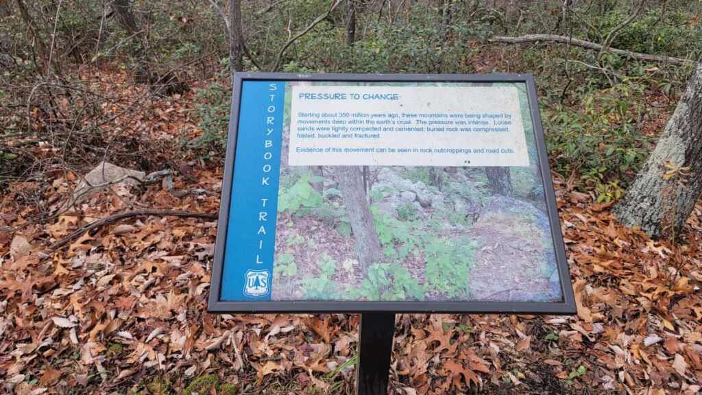 An interpretive sign that is found along the Massanutten Storybook Trail