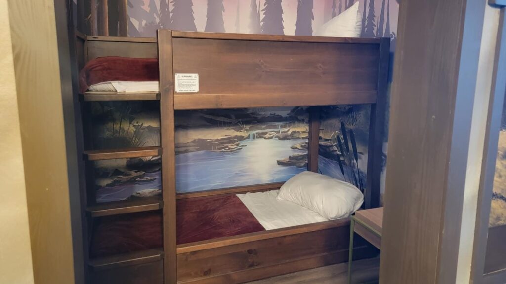 bunk beds in a small enclosed spaced at Great Wolf Lodge