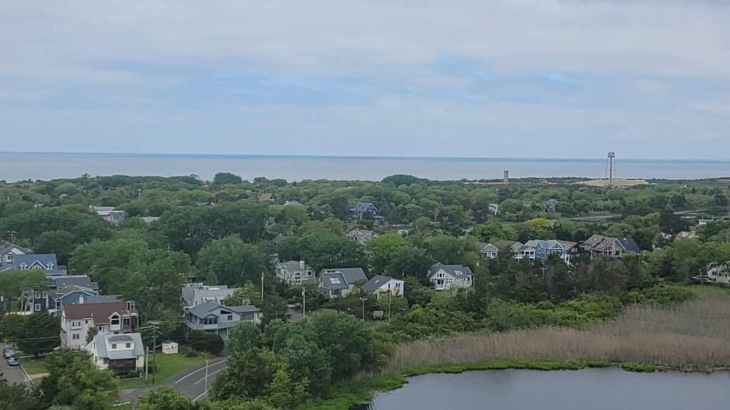 View of the Delaware Way in the distance from the Cape May Lighthouse