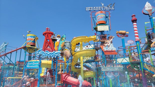 Splash and water structure at Hersheypark