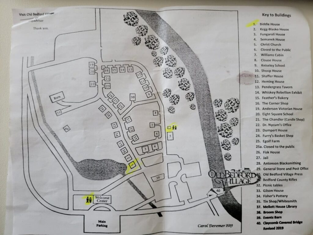 map of old bedford village